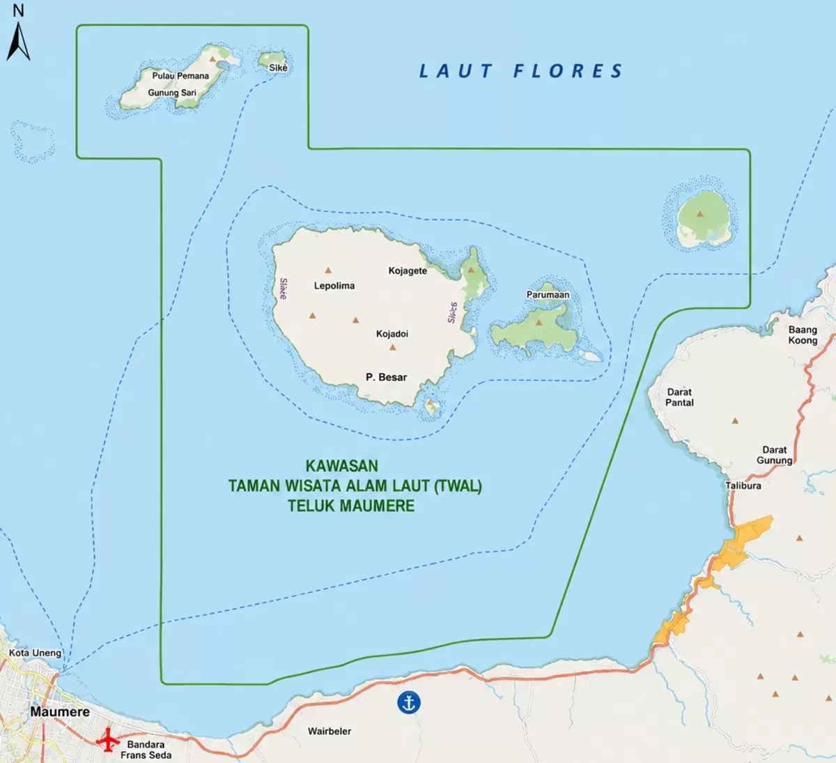 Potret Kawasan Taman Wisata Alam Laut (TWAL) Teluk Maumere yang dijadikan Pembangunan Vila (Istimewa)
