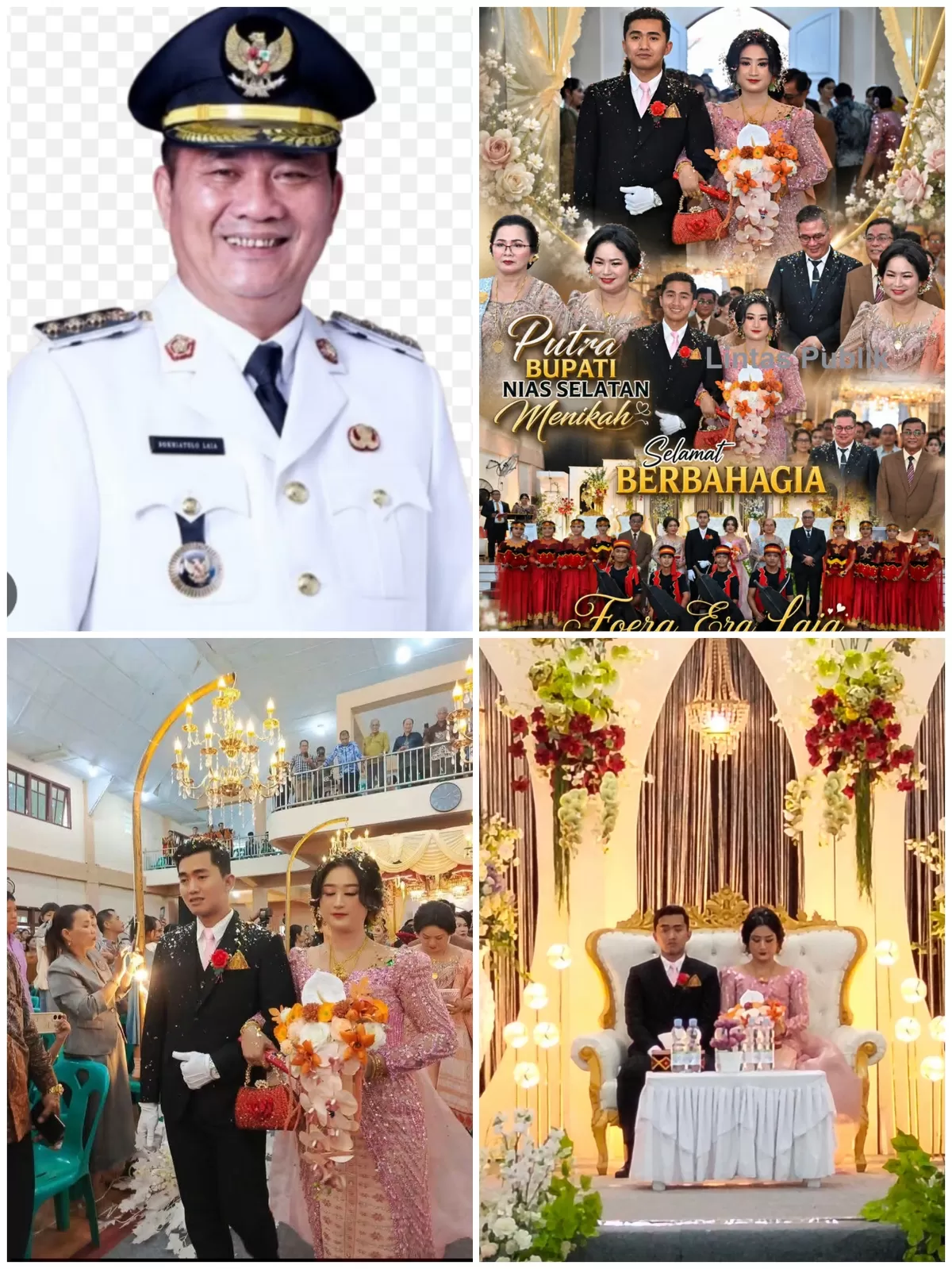 Pernikahan Putra Pertama Bupati Nias Selatan mengakhiri masa kesendirian Putranya Foera Era Laia, SM Menikah dengan Putri Melty Putri Ayu Zega, SM Anak dari Bapak Ama Nobel Zega