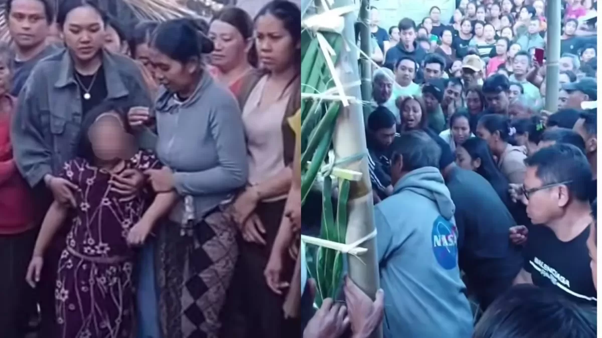Video viral seorang anak di Bali menangis histeris saat jenazah ayahnya yang tewas dikeroyok tiba di rumah duka. (Instagram.com/@infojawabarat)