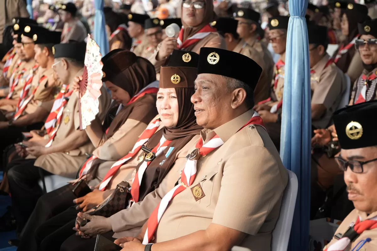 Foto Bupati Anton Hadiri Pembukaan Jambore Nasional XII Tahun 2026 di Buperta Cibubur.   (Diskominfo Rohul )