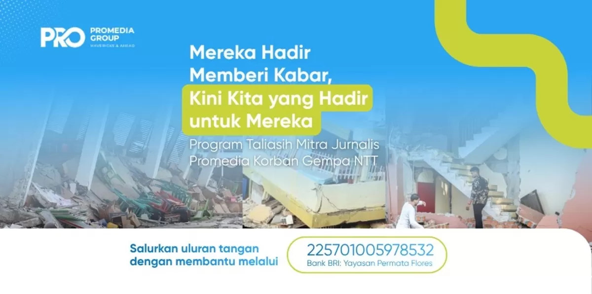 Program tali asih untuk mitra jurnalis Promedia yang menjadi korban gempa NTT. (Dok. Promedia)