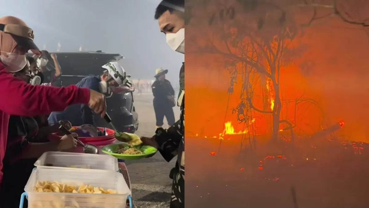 Relawan buka posko makan gratis untuk pemadam kebakaran hutan dan lahan di Lintang Batang, Kalimantan Barat. (Instagram.com/@rita_bersamakalian)