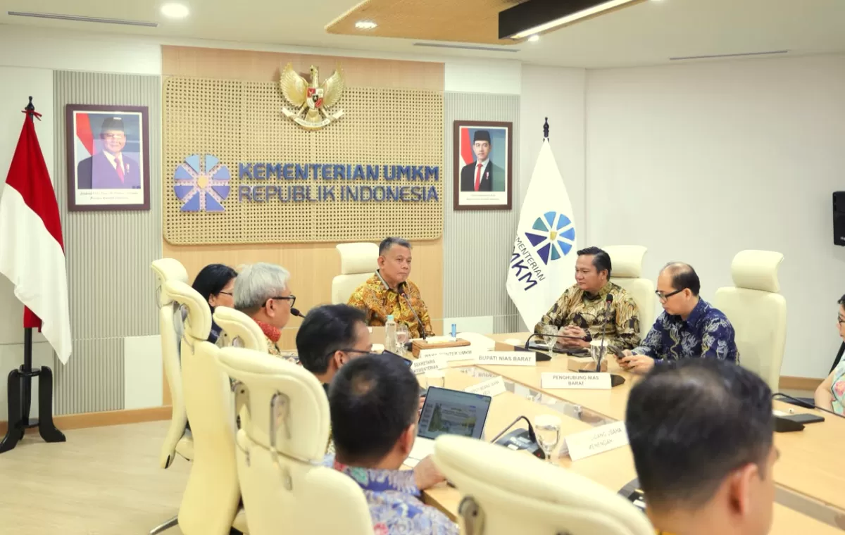 Suasana audiensi Pemerintah Kabupaten Nias Barat dengan jajaran Kementerian UMKM RI di Jakarta, Rabu (9/9/2026), membahas pengembangan UMKM. 