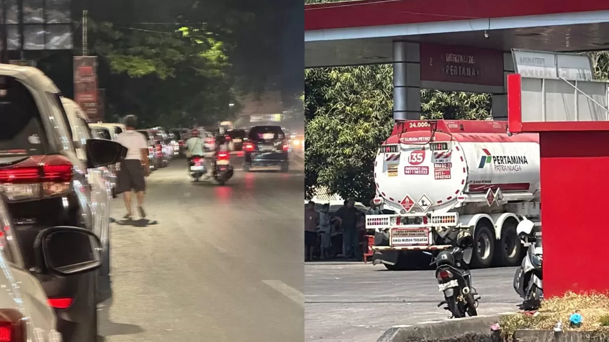 Cerita warga Makassar, Sulsel yang mengantre berjam-jam untuk mengisi BBM. (Threads.com/@ilmanbrhmn)