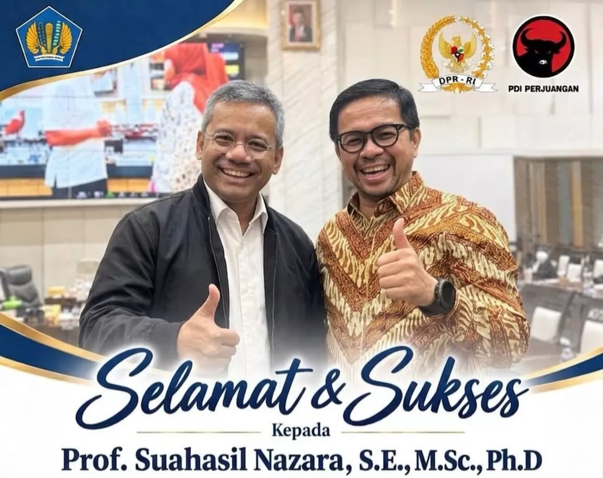 Marinus Gea anggota DPR RI fraksi PDI Perjuangan Ucapkan Selamat kepada Prof. Suahasil Nazara, S.E., M.Sc., Ph.D. (Istimewa)