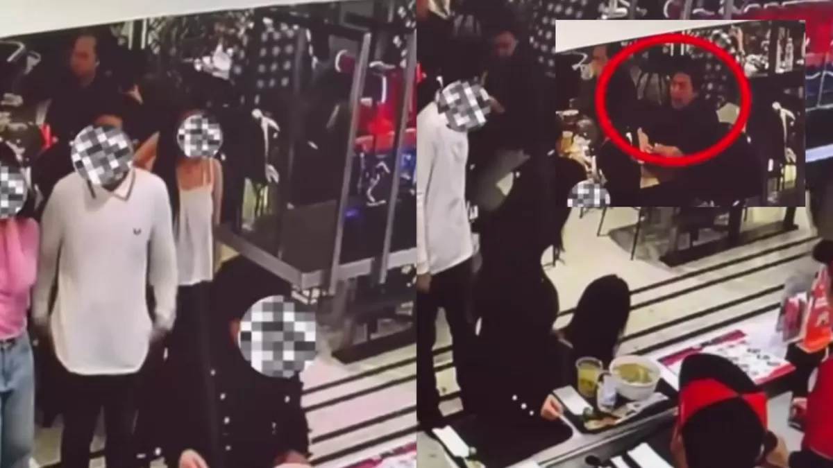 Viral rekaman CCTV wanita ditendang di food court salah satu mal di Jakarta Pusat. (Threads.com/@trashygoddess)