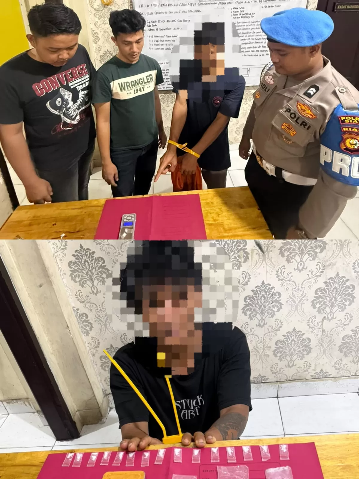 Satres Narkoba Polres Siak Bekuk Dua Tersangka Pengedar Shabu di Kecamatan Kandis, Total Barang Bukti Capai 2,52 Gram