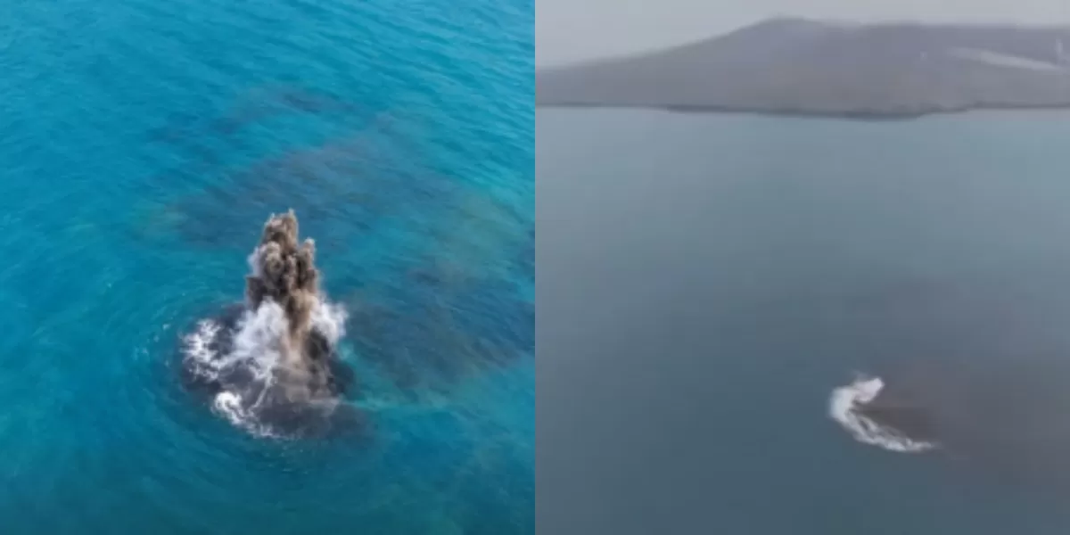 Menyoroti fenomena kemunculan daratan baru di dekat kawasan Gunung Anak Krakatau di perairan Selat Sunda. Berikut ini ulasan selengkapnya. (Instagram.com/@cretivox)