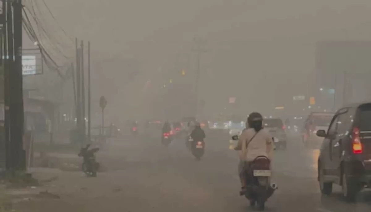 Kabut asap imbas karhutla masih menyelimuti sejumlah wilayah di Kalimantan. (Threads/imquennnn98)