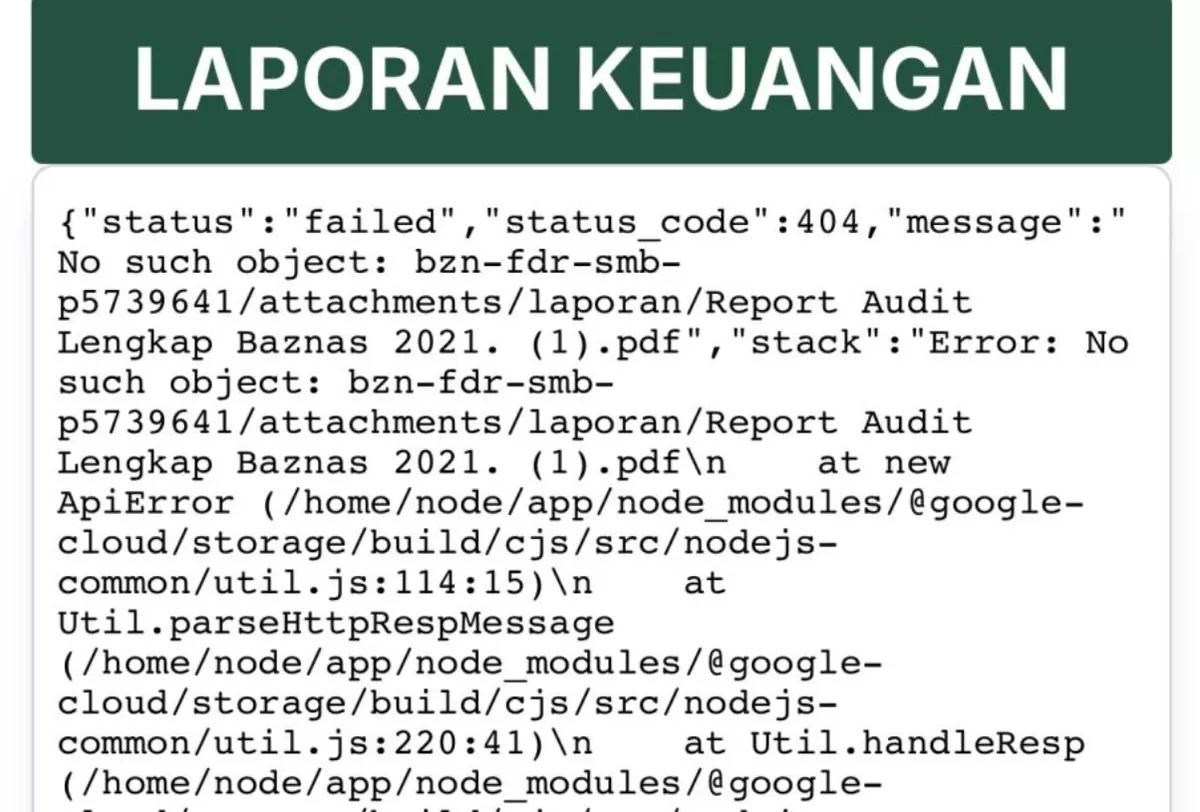 Capture Tampilan Laporan Keuangan di Website Baznas Jatim 