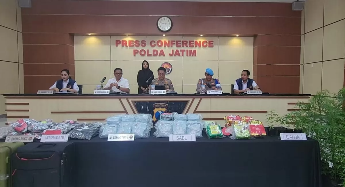 86 Kg Sabu dan 1 Juta Pil Disita Polda Jatim, 2.382 Tersangka Diamankan