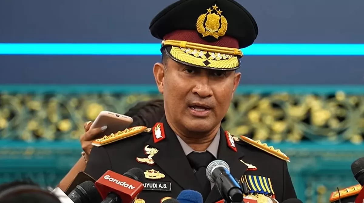 Kapolri Komjen Suyudi mutasi 88 Pati dan Pamen, termasuk perwira polisi yang bertugas di BNN. (Tangkapan layar YouTube Sekretariat Presiden)