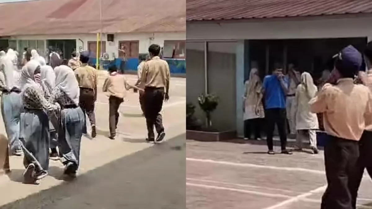 Sejumlah siswa di Cilegon terpapar gas air mata saat Polres setempat sedang latihan pengendalian massa. (Threads.com/@anakbanten.ai)