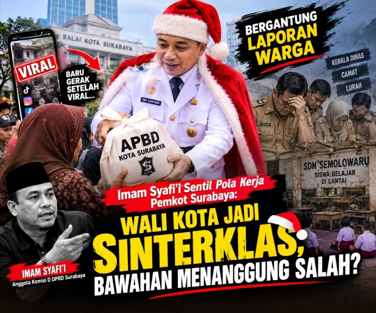 Gambar Ilustrasi : Imam Syafi&rsquo;i Sentil Pola Kerja Pemkot Surabaya: Wali Kota Jadi Sinterklas, Bawahan Menanggung Salah?