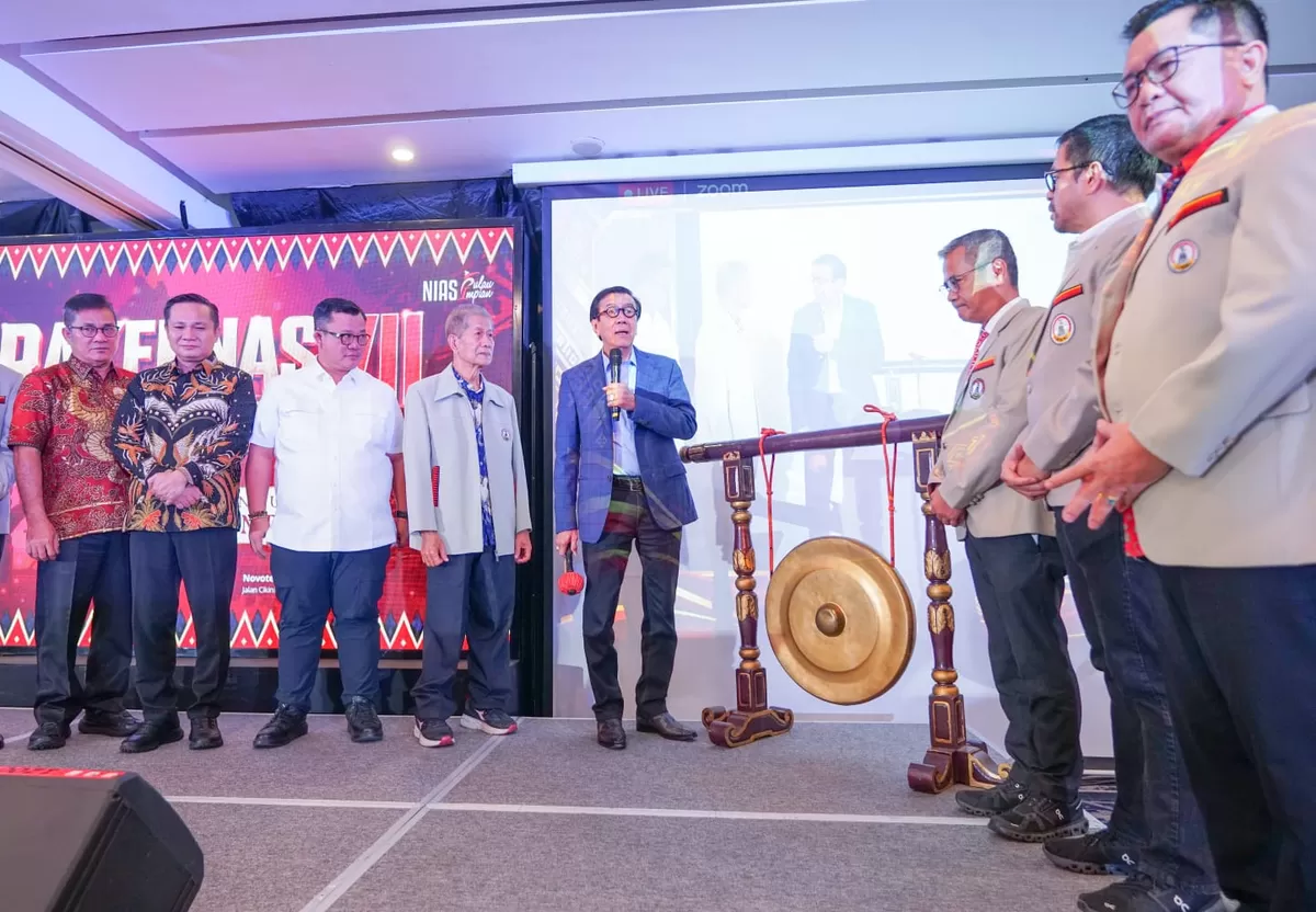 Ketua Majelis Pertimbangan Organisasi (MPO) HIMNI, Prof. Yasonna H. Laoly, S.H., M.Sc., Ph.D. membuka Rakerna VII HIMNI