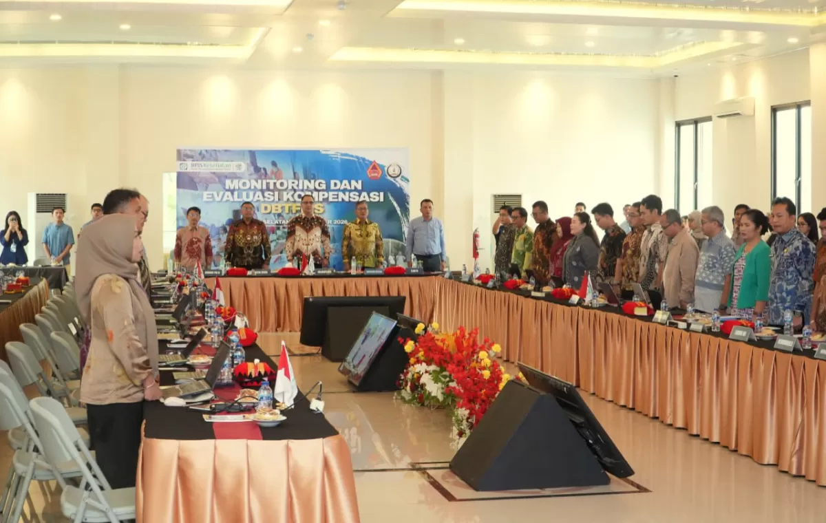 Perwakilan Pemkab Nias Barat bersama unsur kementerian/lembaga dan BPJS Kesehatan mengikuti Monitoring dan Evaluasi Kompensasi DBTFMS Tahun 2026 di Kabupaten Nias Selatan, Kamis (22/10/2026).