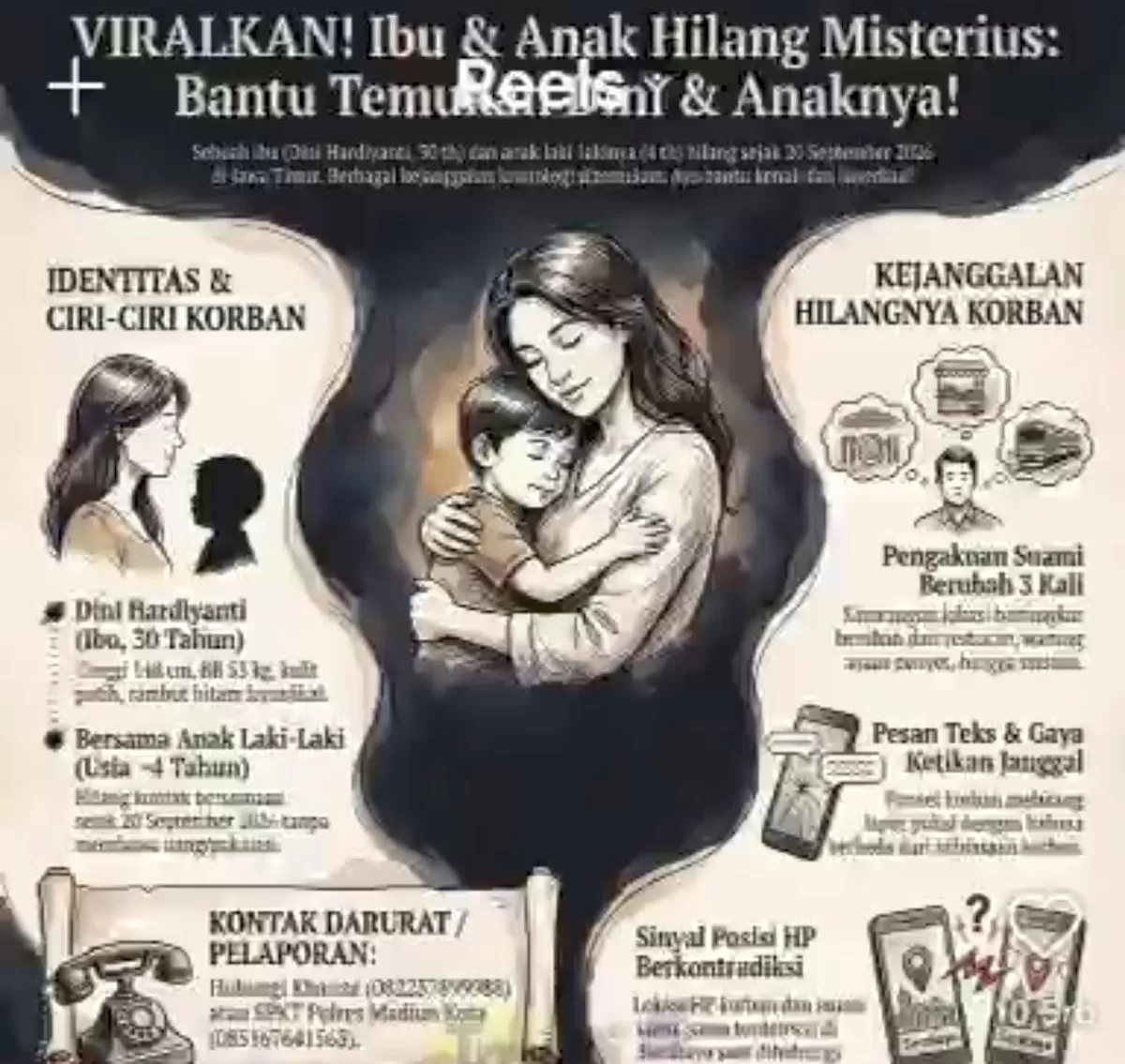 (Caption) Kasus Dugaan Penculikan Ibu dan Anak di Madiun, Jatanras Polda Jatim Buru Dwi Bagus