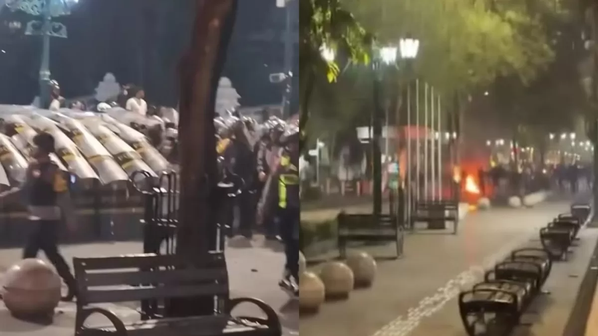 Demo di Malioboro, Yogyakarta berlangsung ricuh usai diduga ada kelompok yang Lakukan provokasi. (Threads/merapi_uncover)