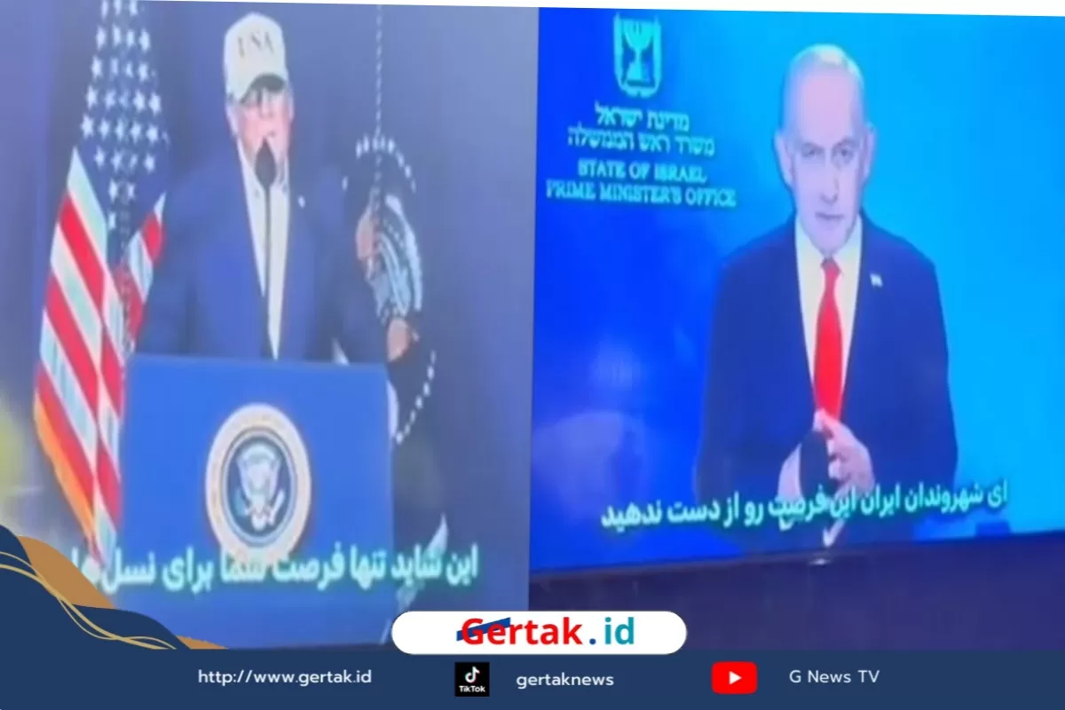 Pidato Trump dan Netanyahu di Siaran TV Iran, Sebar Narasi: Rebut Kendali Atas Nasib Sendiri  