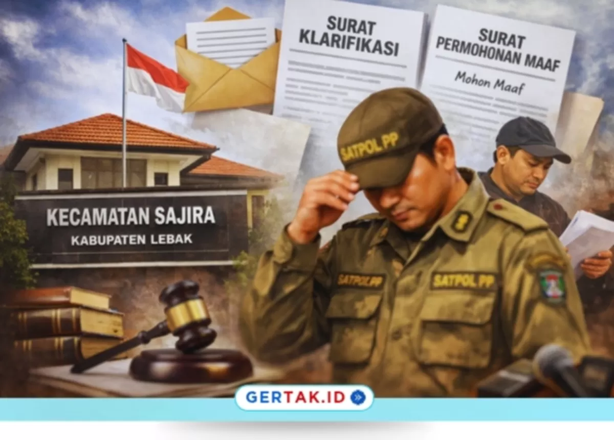 Gambar : Ilustrasi klarifikasi Kecamatan Sajira dan permohonan maaf oknum Satpol PP.