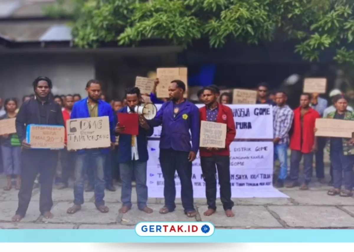 Mahasiswa Asal Gome Gelar Jumpa Pers di Jayapura, Tegas Tolak Pembangunan Kantor Bupati dan DPRD di Tanah Adat./Gertak.id