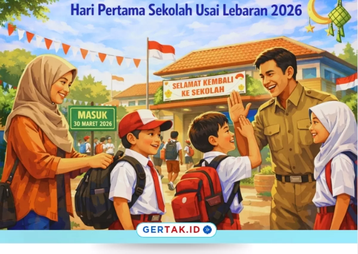 Gambar Ilustrasi: Anak anak terlihat antusias saat kembali masuk Sekolah Pasca Libur Panjang.