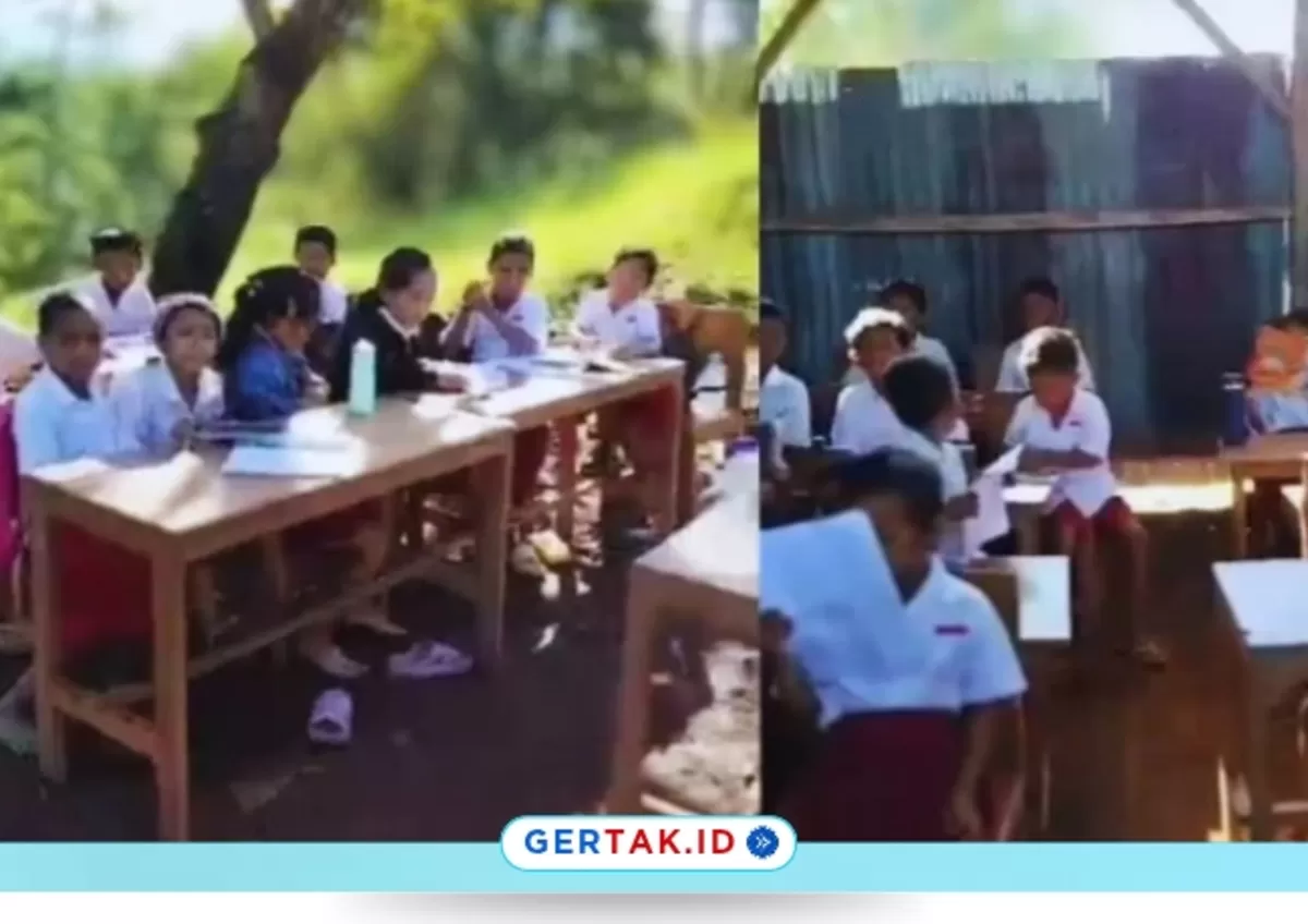 Minim Fasilitas, Siswa SD di Manggarai Barat Belajar di Bawah Pohon./Dok.TikTok@karlosdurman