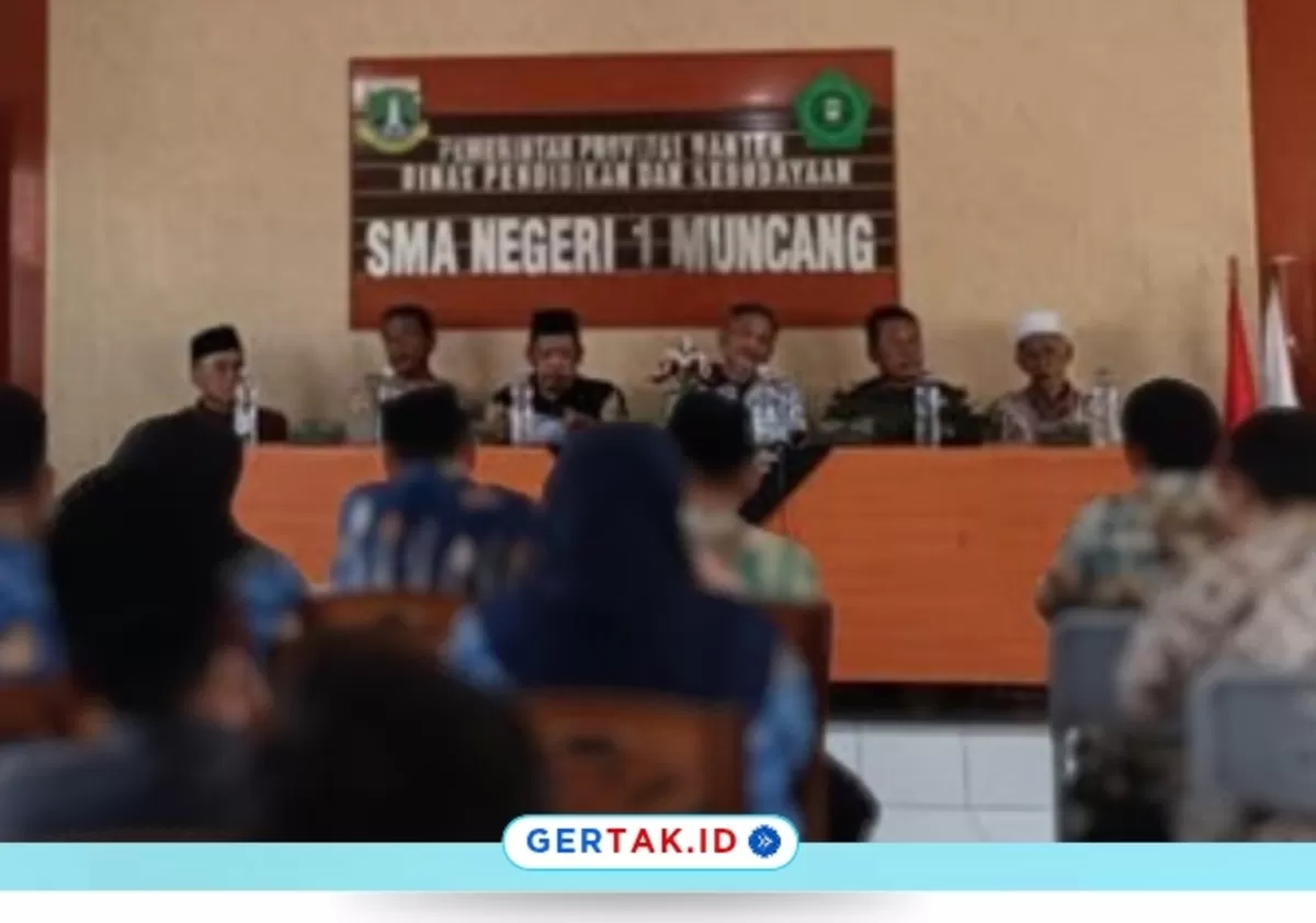 Kegiatan Sosialisasi SPMB 2026/2027 di SMAN 1 Muncang, Kamis (16/4/2026)./Dok.Gertak.id