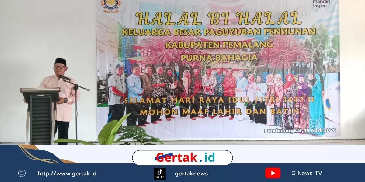 Sambutan dari ketua paguyuban purna bahagia Bambang Priyanto. 