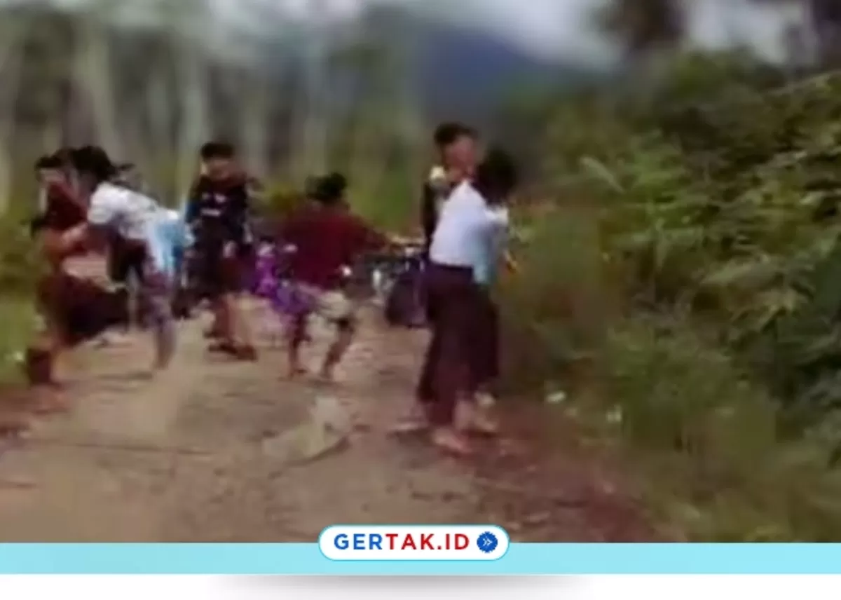 Foto : Screenshot Video dugaan Tawuran Pelajar di Lebak 