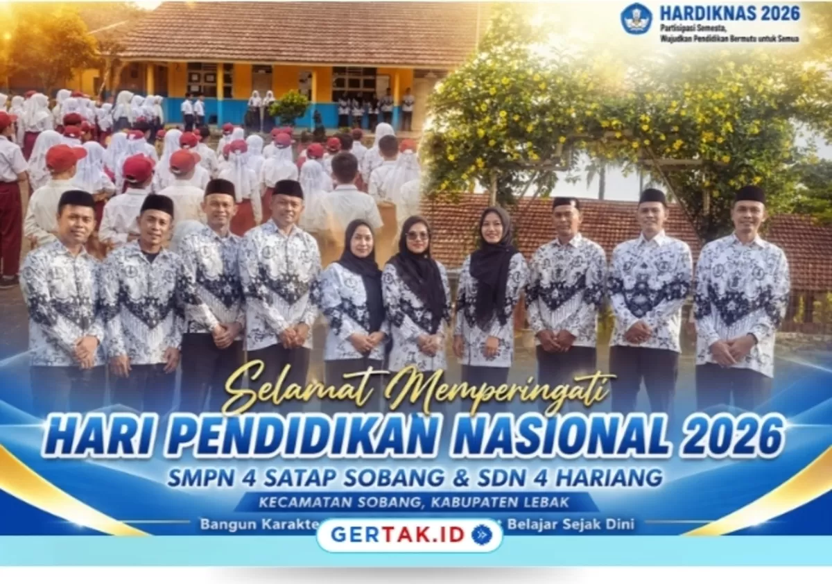 Foto : SMPN 4 SATAP Sobang dan SDN 4 Hariang Gelar Upacara Hardiknas 2026.