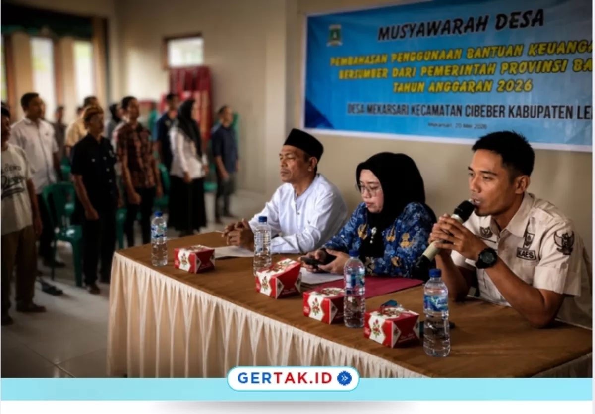 Keterangan Foto : Moment Musdes Desa Mekarsari bahas Bantuan Keuangan Desa TA 2026 di Kecamatan Cibeber, Kabupaten Lebak.