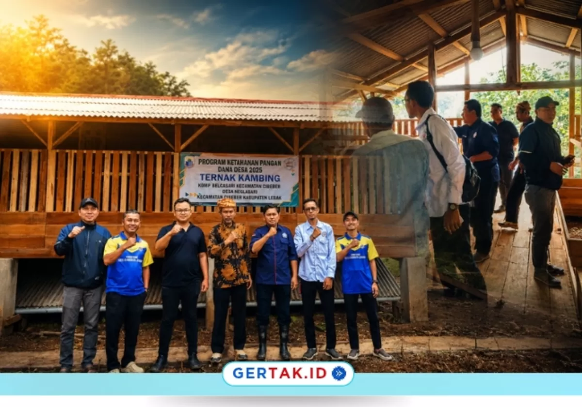 Foto: Peninjauan unit usaha peternakan domba Program Ketahanan Pangan Desa Neglasari, Kecamatan Cibeber, Kabupaten Lebak. (Dok. Desa Neglasari)