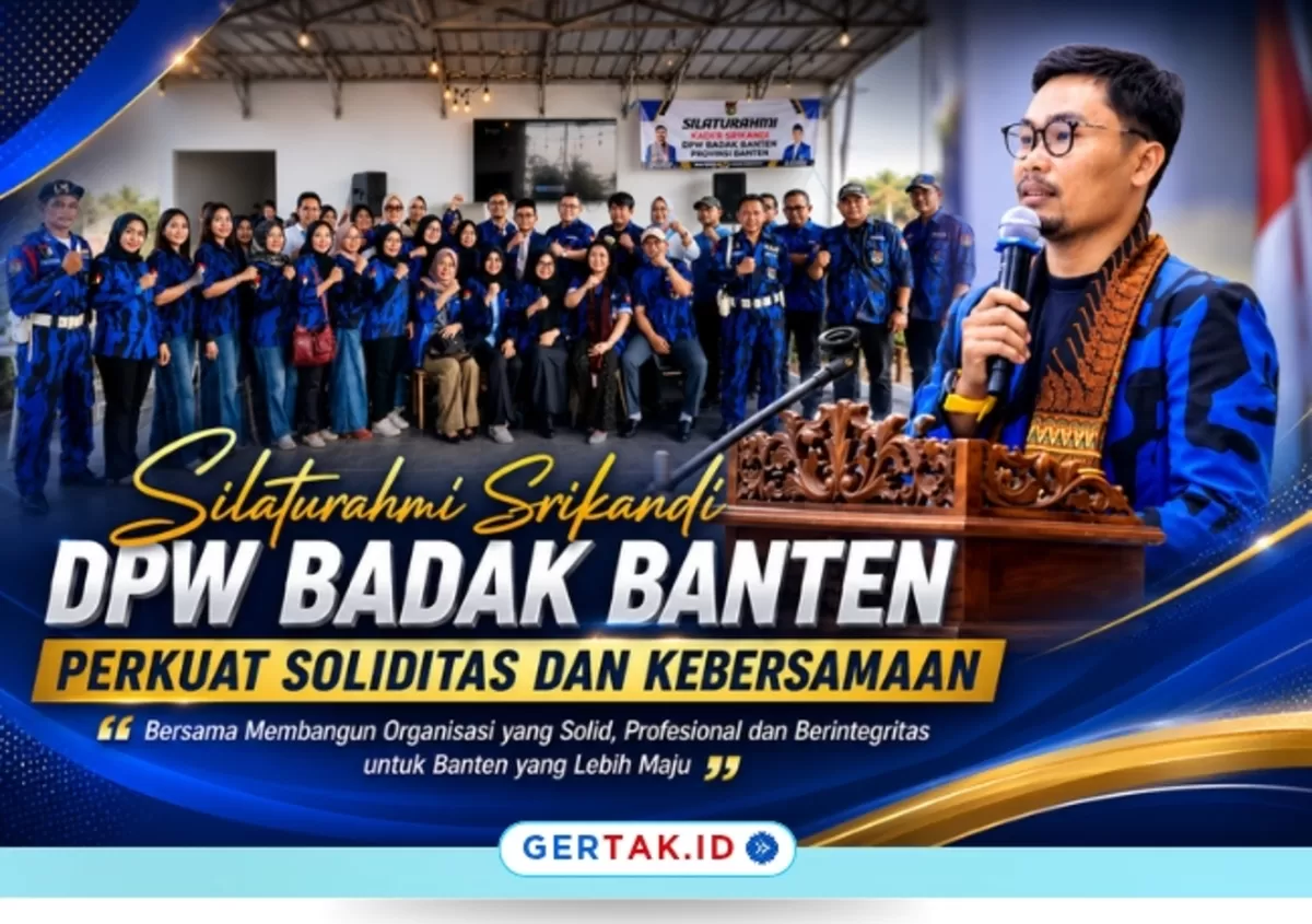 Keterangan Foto: Ketua DPW Badak Banten saat menyampaikan sambutan dalam kegiatan Silaturahmi Kader Srikandi DPW Badak Banten Provinsi Banten./Foto: Gertak.id