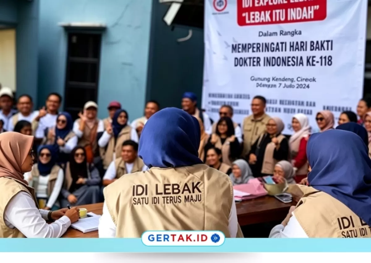 Keterangan Foto: Kegiatan pelayanan kesehatan dan peringatan Hari Bakti Dokter Indonesia ke-118 yang digelar IDI Cabang Lebak./Dok.Gertak.id