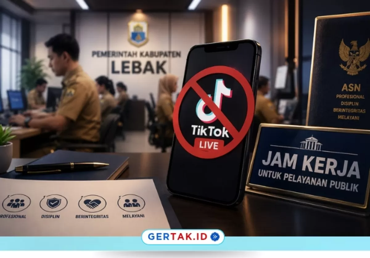 Keterangan gambar: Ilustrasi ASN dan larangan siaran langsung di media sosial selama jam kerja.(Ist/Gertak.id)
