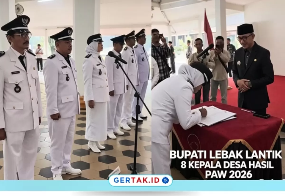 Bupati Hasbi Resmi Lantik 8 Kepala Desa PAW di Lebak./Dok.Protoklebak