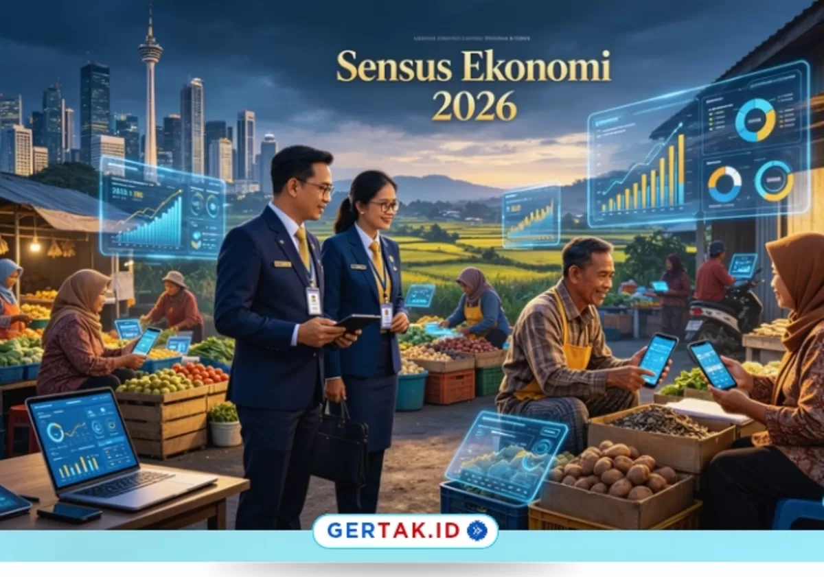 Keterangan Gambar: Pelaksanaan Sensus Ekonomi 2026, petugas melakukan pendataan kepada pelaku usaha dan UMKM./(Ilustrasi AI)