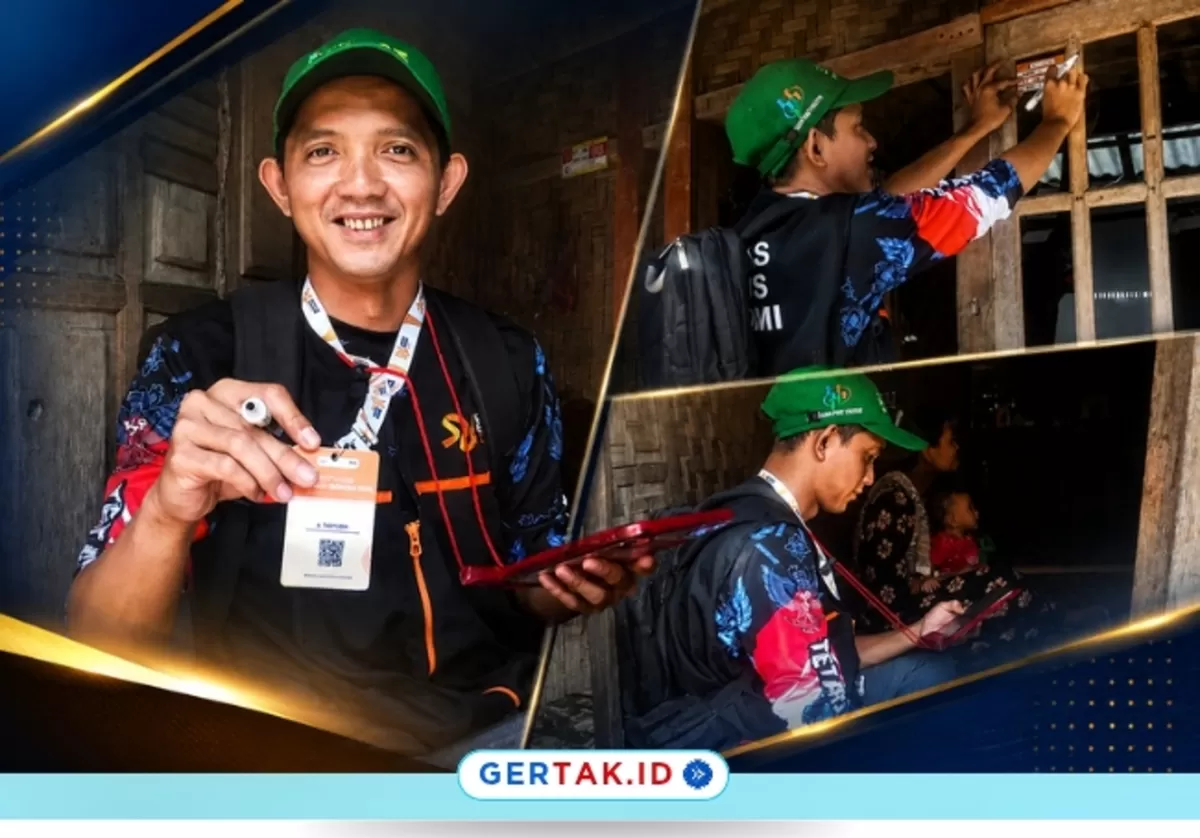 Petugas Sensus Ekonomi 2026 saat melakukan pendataan door to door di Desa Maraya, Kecamatan Sajira./Dok.Gertak.id