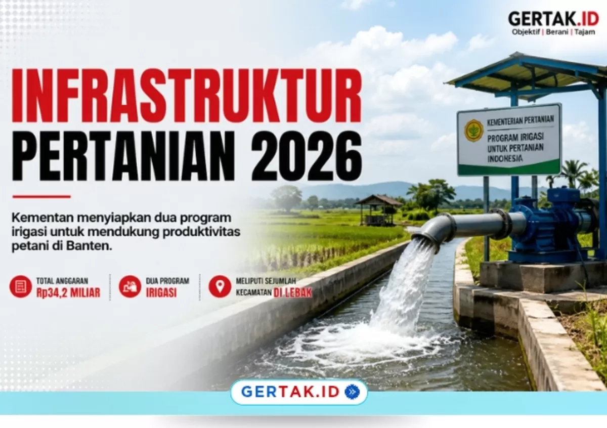 Keterangan: Ilustrasi program pembangunan infrastruktur irigasi pertanian Tahun Anggaran 2026.(Dok.Ilustrasi AI)