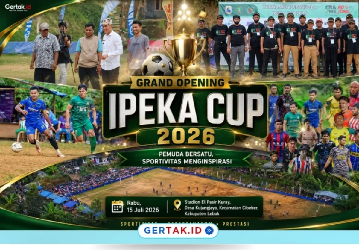 Keterangan Gambar: Suasana Grand Opening IPEKA Cup 2025 di Stadion El Pasir Kuray, Desa Kujangjaya, Kecamatan Cibeber, Kabupaten Lebak. (Gertak.id)