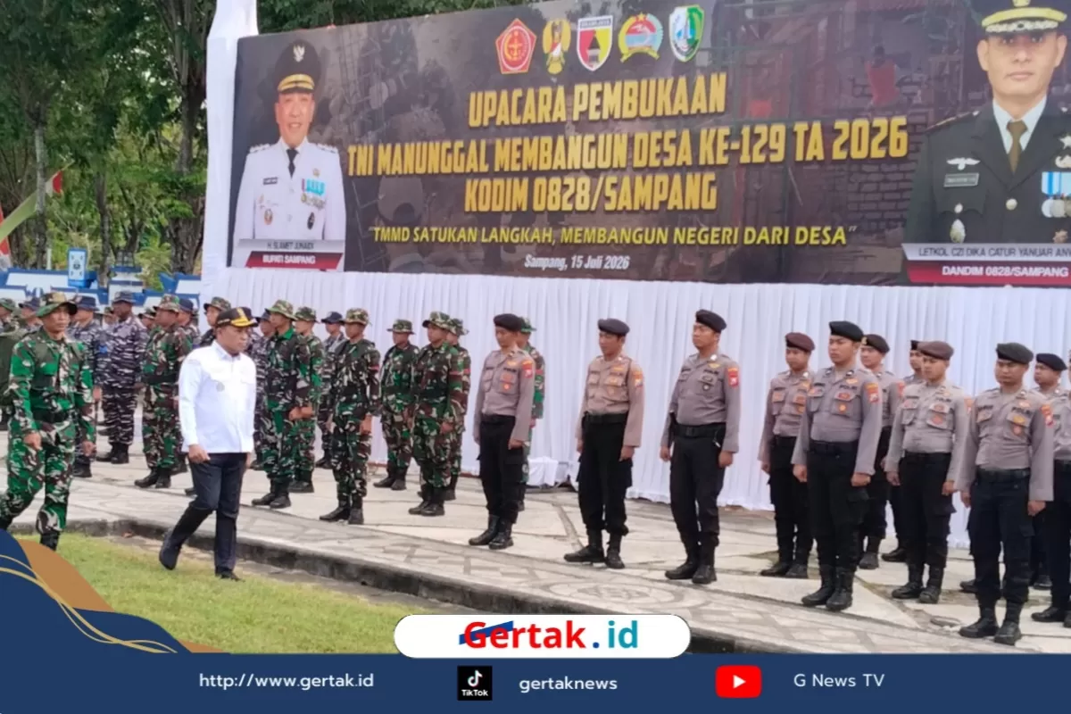 TMMD Ke-129 Resmi Dimulai, Bupati Sampang Percepat Pembangunan Desa Bersama TNI  