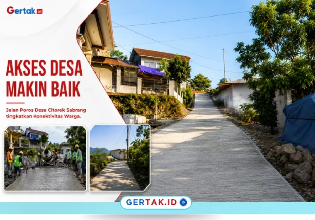 Keterangan Foto : Potret Pembangunan Jalan Poros Desa Citorek Sabrang Rampung, Tinggal Menunggu Peresmian./Dok.Gertak.id