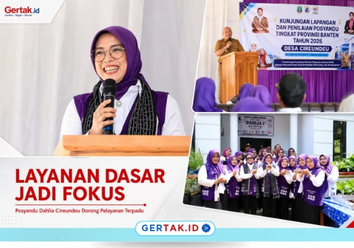 Keterangan Foto: Ketua TP PKK Provinsi Banten Tinawati Andra Soni saat menghadiri kunjungan lapangan dan penilaian Posyandu 6 SPM tingkat Provinsi Banten 2026./Dok.Adpim.dokpim.banten