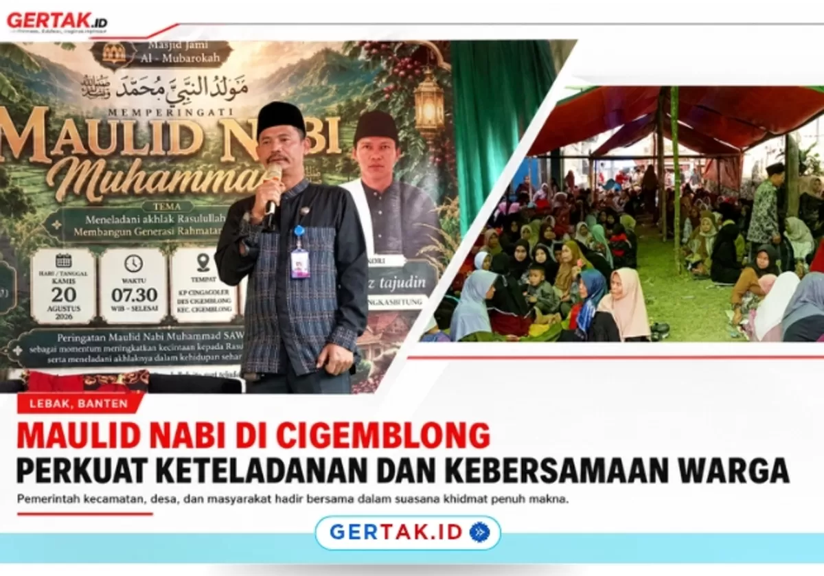 Keterangan Foto: Suasana peringatan Maulid Nabi Muhammad SAW di Kampung Cingagoler, Desa Cigemblong, Kabupaten Lebak, Kamis (20/8/2026)./Dok.Gertak.id