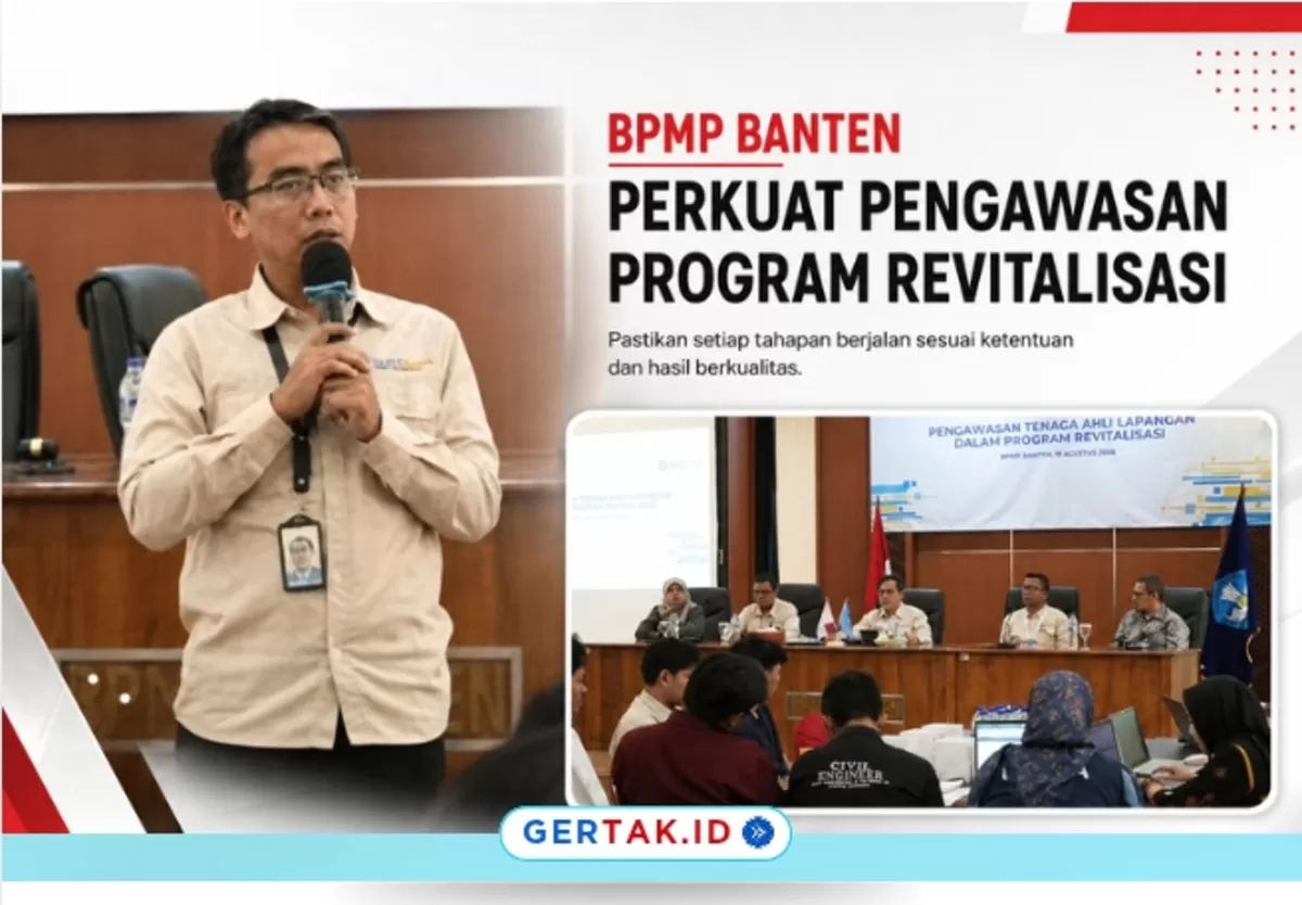Keterangan Foto: Kepala BPMP Provinsi Banten Aria Ahmad Mangunwibawa saat menyampaikan paparan dalam kegiatan Pengawasan Tenaga Ahli Lapangan Program Revitalisasi di Banten./Dok.IG@BPMPBanten/Gertak
