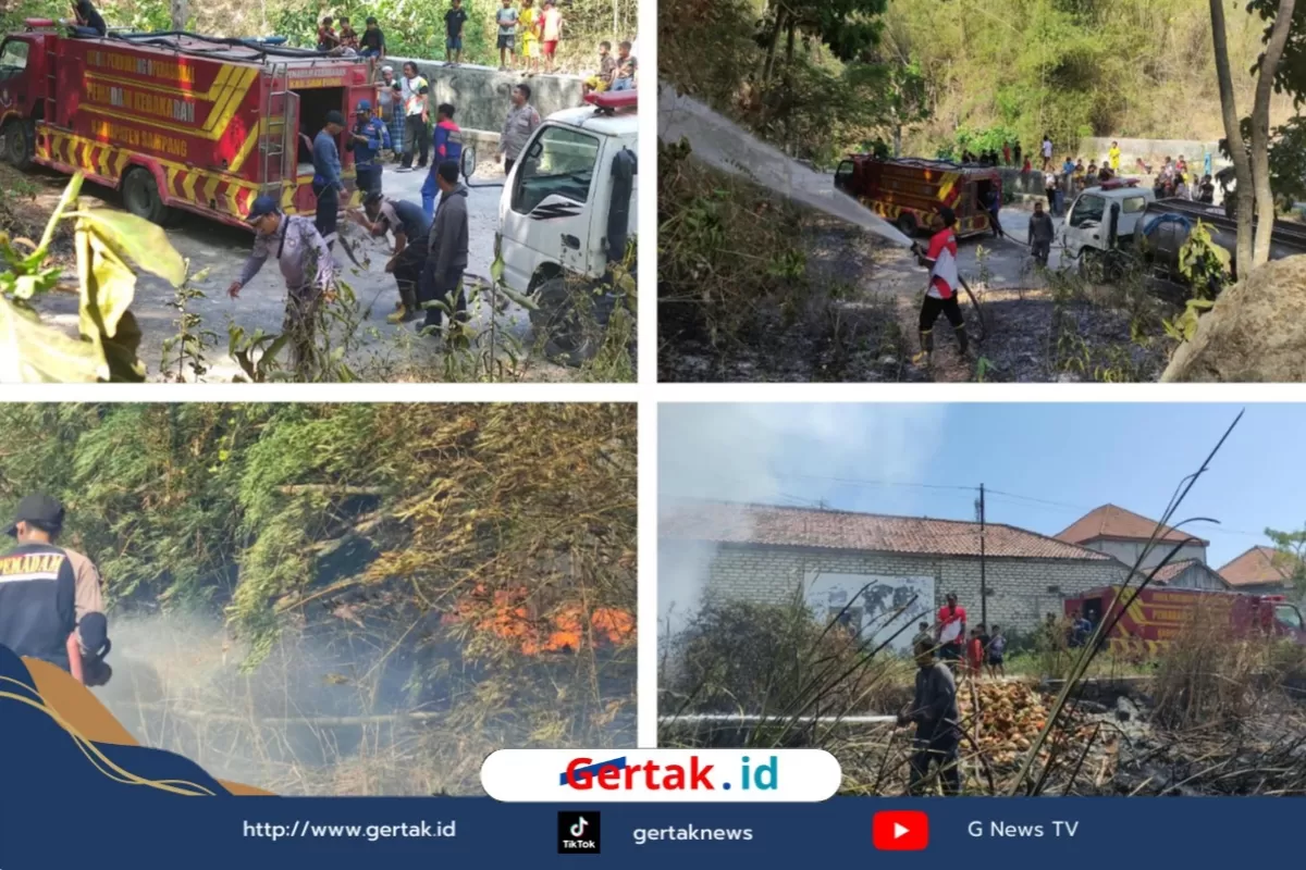 Tiga Titik Kebakaran Lahan Gegerkan Sampang, Damkar Bergerak Cepat Padamkan Api