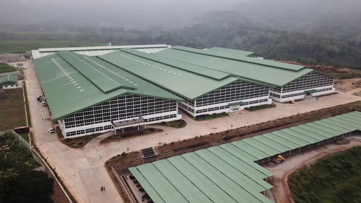 Foto : bangunan pabrik PT. Pratama Abadi Industri yang berlokasi di Desa Cijolang Kecamatan BL. Limbangan Kabupaten Garut, ((Foto: dari udara/Asep Locus/AM/Istimewa))