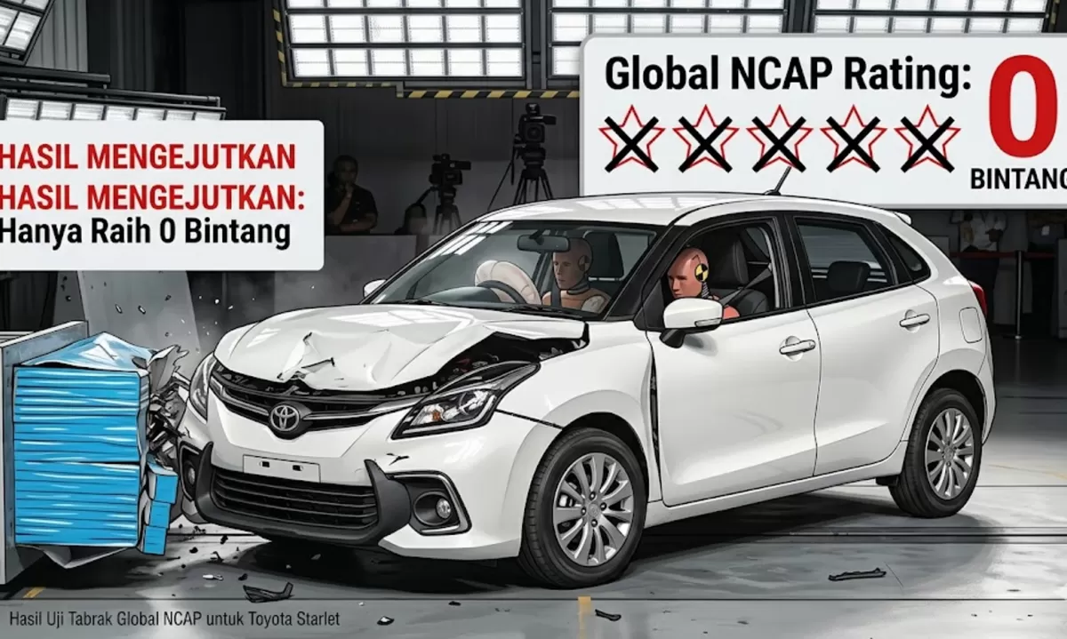 ilustrasi Toyota Starlet Kembaran Suzuki Baleno Diuji Tabrak (ai)
