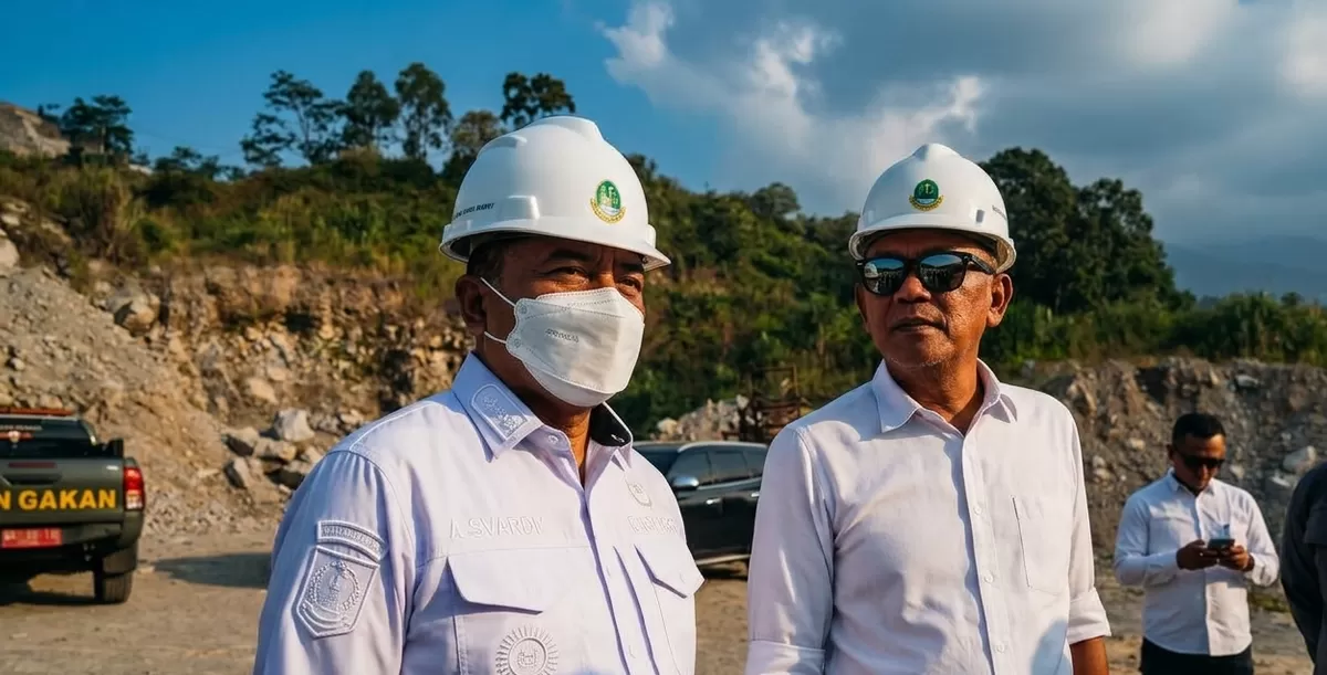 Pemda Garut dan Dinas ESDM Provinsi Jabar menutup tiga tambang pasir di Kecamatan Leles, Kabupaten Garut, Jawa Barat, Rabu (3/6/2026). (Foto istimewa)